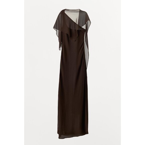 ZARA LIMITED EDITION ASYMMETRIC CAPE DRESS - Picture 4 of 7
